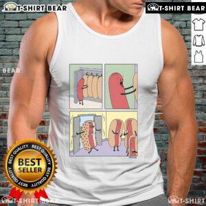 Stylish Top Cool Hot Dog Dress Tank Top featuring a fun hot dog print, perfect for summer outings and casual wear.