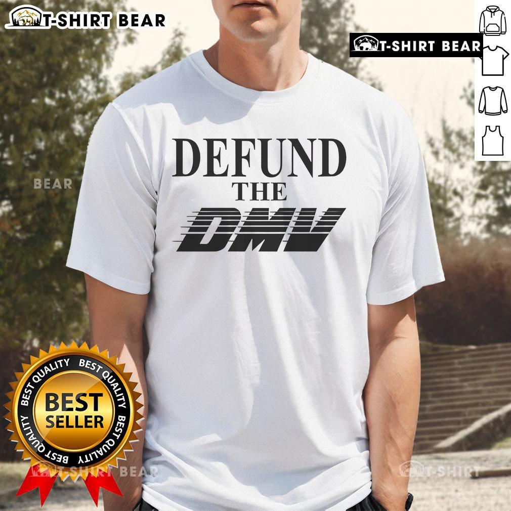Top Defund The DMV T-Shirt featuring bold text and a stylish design, perfect for expressing your DMV reform stance.