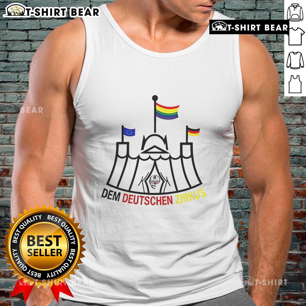 Top-Dem-Deutschen-Zirkus-Tank-Top featuring vibrant circus graphics, perfect for circus enthusiasts and casual wear.