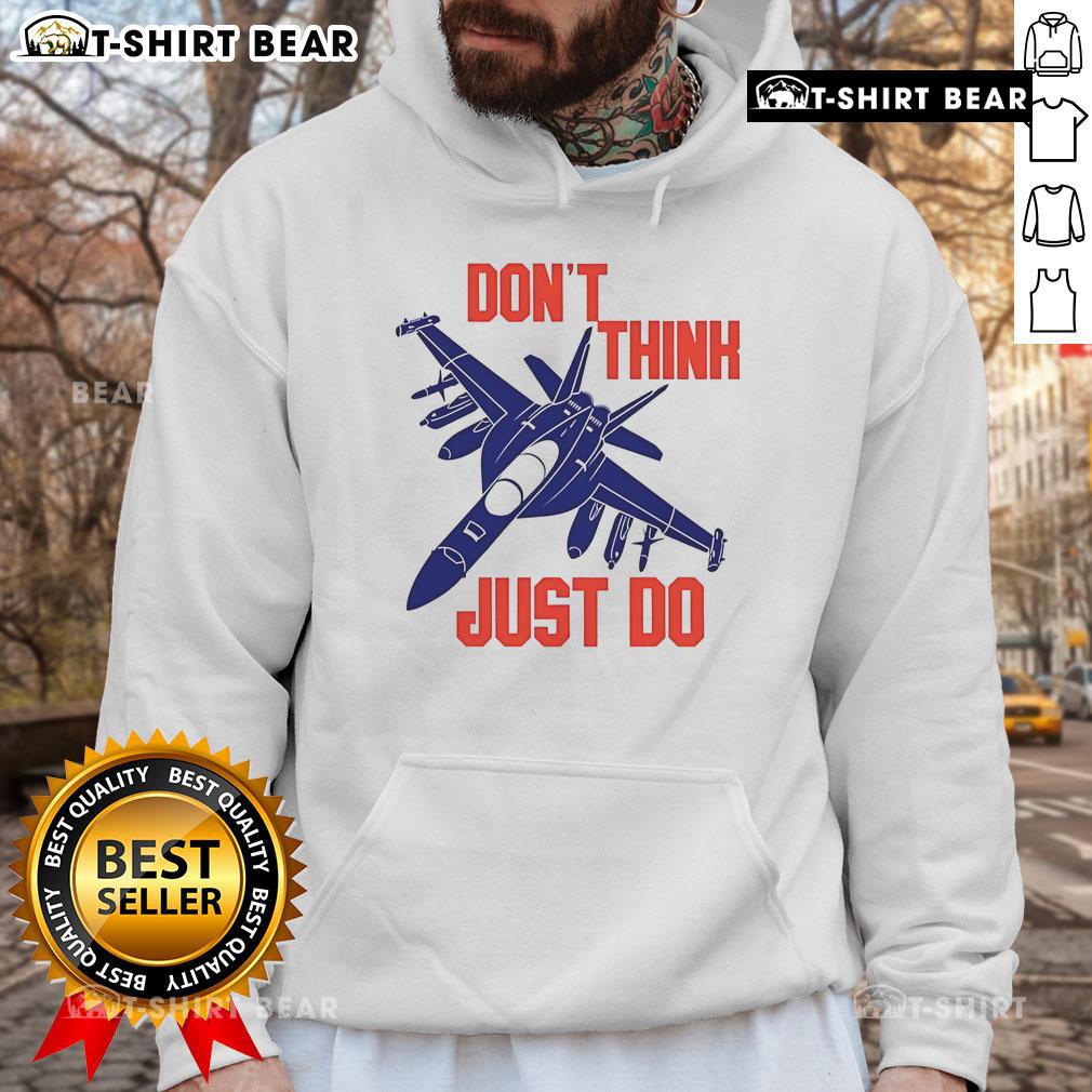 Top Don't Think Just Do Hoodie in black, showcasing motivational text and a stylish design for everyday wear.