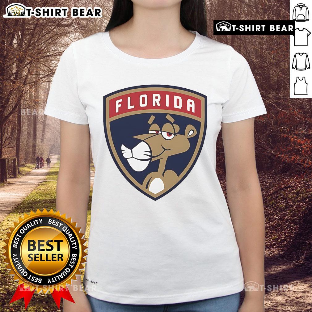 Alt Text: Stylish ladies tee featuring the Top Florida Panthers Pink Panthers logo, perfect for fans and casual wear.