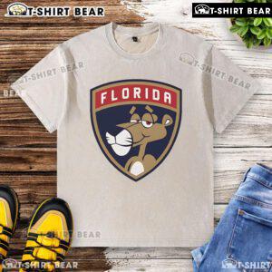 Top Florida Panthers Pink Panthers logo washed t-shirt featuring a stylish design for fans of the NHL team.