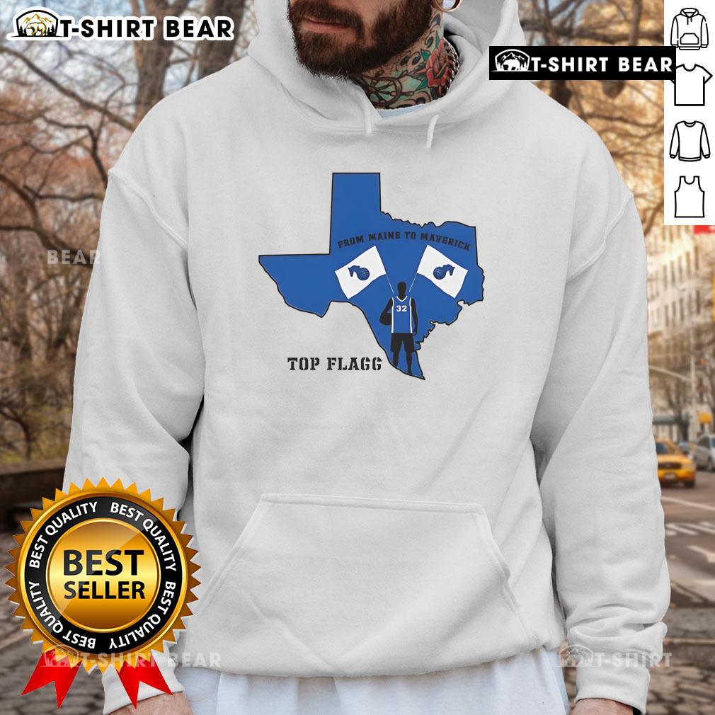 Top From Maine to Maverick Flagg Basketball Hoodie featuring a stylish design for sports enthusiasts and fans.