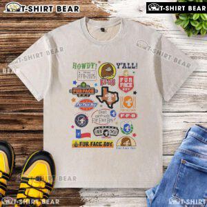 Top Fur Face Boy Texas logo washed t-shirt featuring a stylish design, perfect for casual wear and fashion enthusiasts.