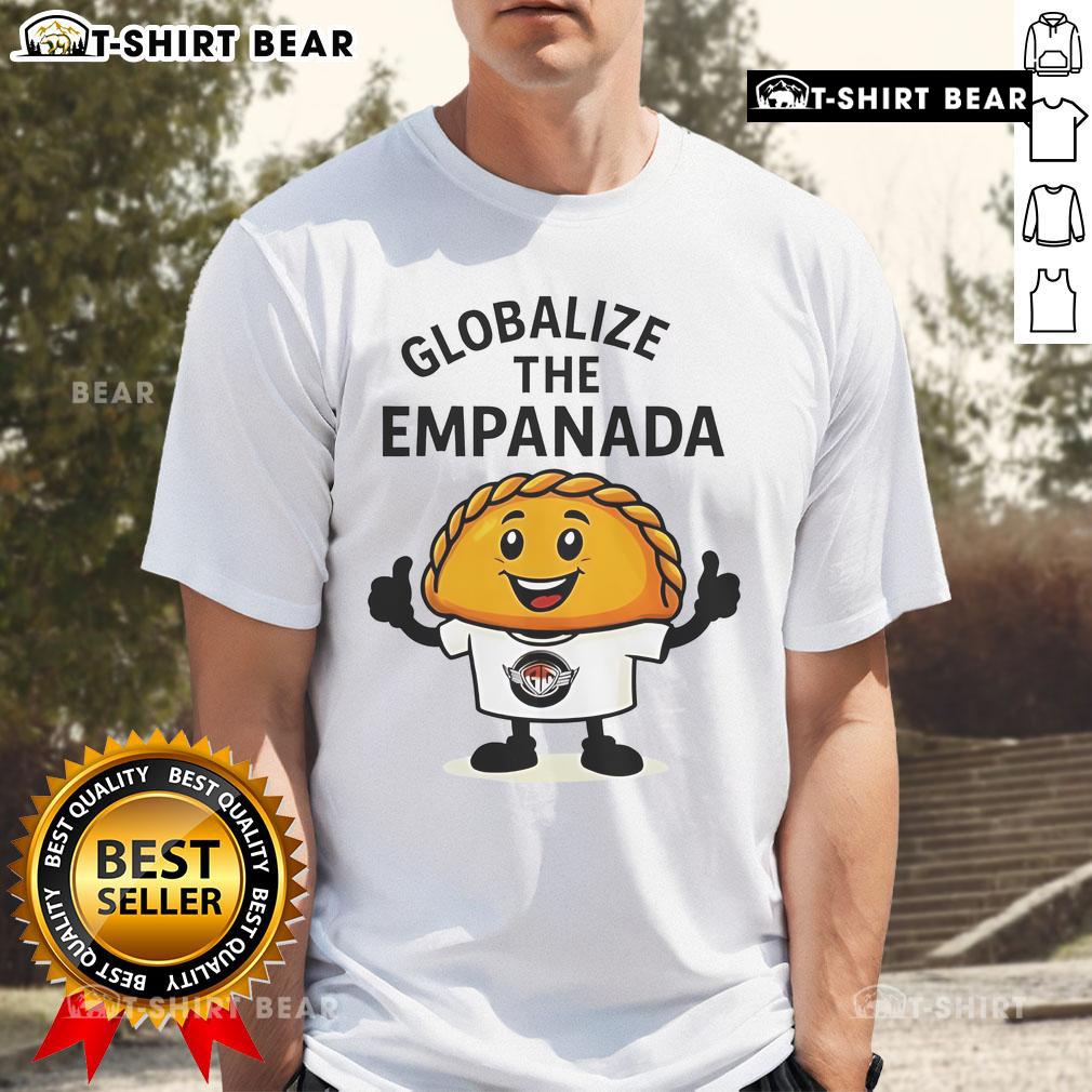 Top Globalize The Empanada T-Shirt featuring a vibrant design celebrating cultural cuisine and diversity.