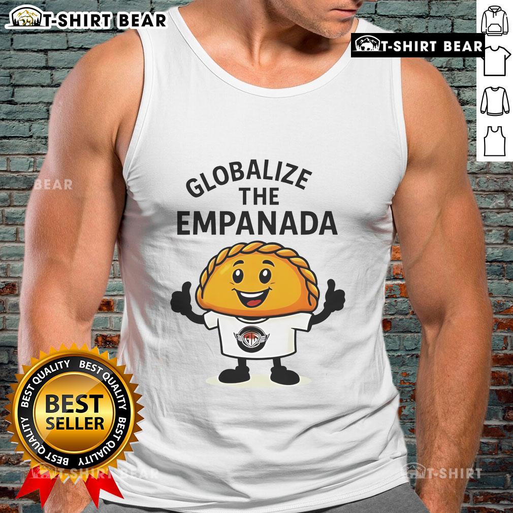 Top Globalize the Empanada tank top featuring a vibrant design, perfect for food lovers and casual wear.