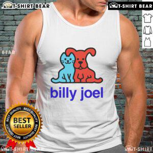 Top Henry Johnson wearing a Billy Joel tank top, showcasing a stylish summer look at an outdoor event.