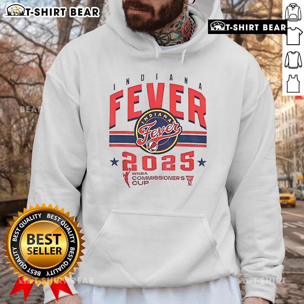Alt Text: Top Indiana Fever WNBA Basketball Commissioners Cup 2025 hoodie featuring team logo and stylish design.