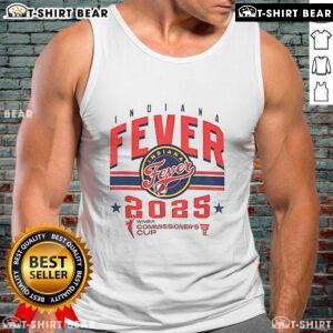 Top Indiana Fever WNBA Basketball Commissioners Cup 2025 tank top featuring team colors and logo for fans and players.