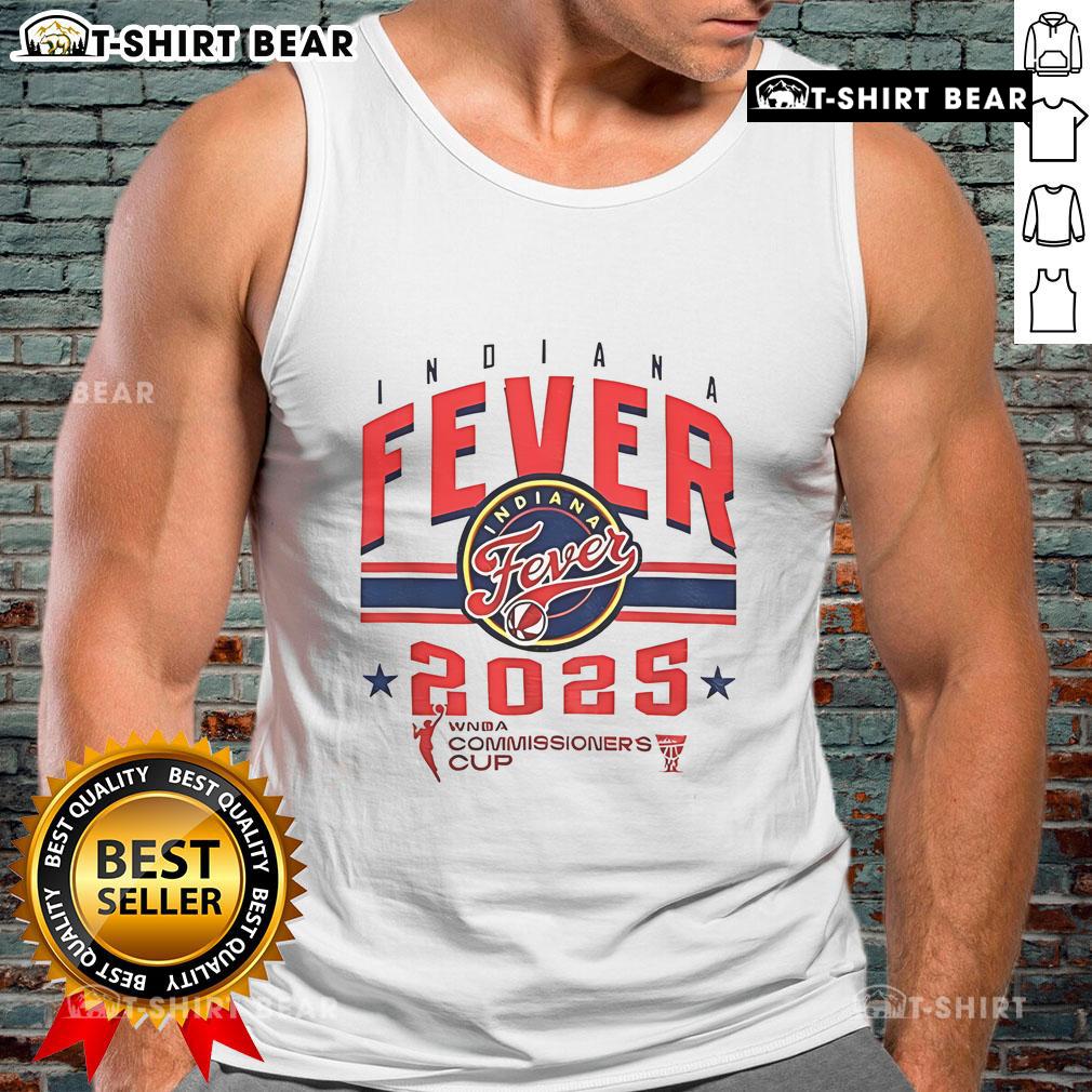 Top Indiana Fever WNBA Basketball Commissioners Cup 2025 tank top featuring team colors and logo for fans and players.