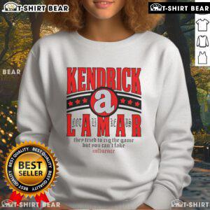 Top Kendrick Lamar 'They Tried to Rig The Game But You Cant Fake' sweatshirt featuring bold graphic design.
