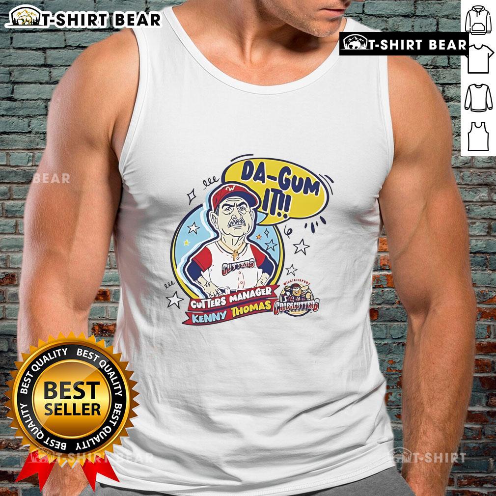 Alt Text: Top Kenny Thomas Da Gum It Cutters Manager tank top featuring vibrant graphics and stylish design for fans.