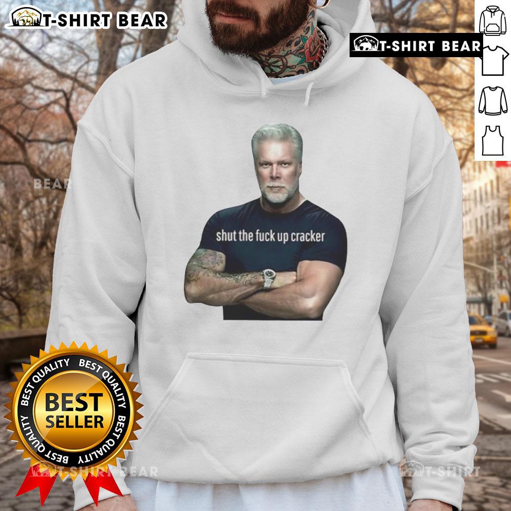 Top Kevin Nash Shut The F*ck Up Cracker Hoodie featuring bold graphic design and vibrant colors for wrestling fans.