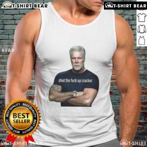 Alt Text: Top Kevin Nash Shut The Fck Up Cracker Tank Top featuring bold graphic design for wrestling fans.