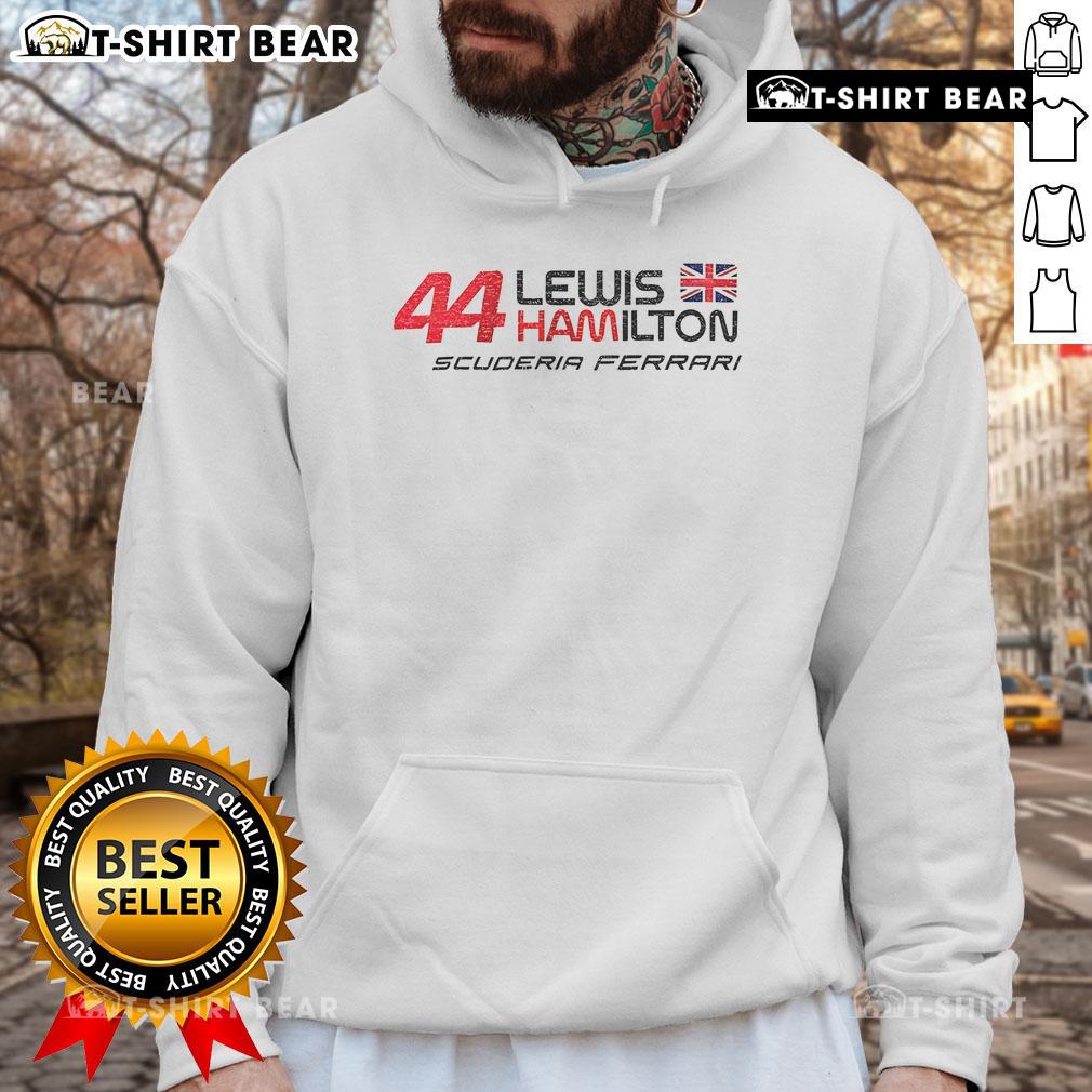 Top Lewis Hamilton 44 Ferrari Season 2025 Racing Hoodie featuring bold design and team colors for motorsport fans.