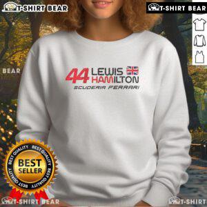 Alt Text: Top Lewis Hamilton 44 Ferrari Season 2025 Racing Sweatshirt showcasing stylish design for motorsport fans.