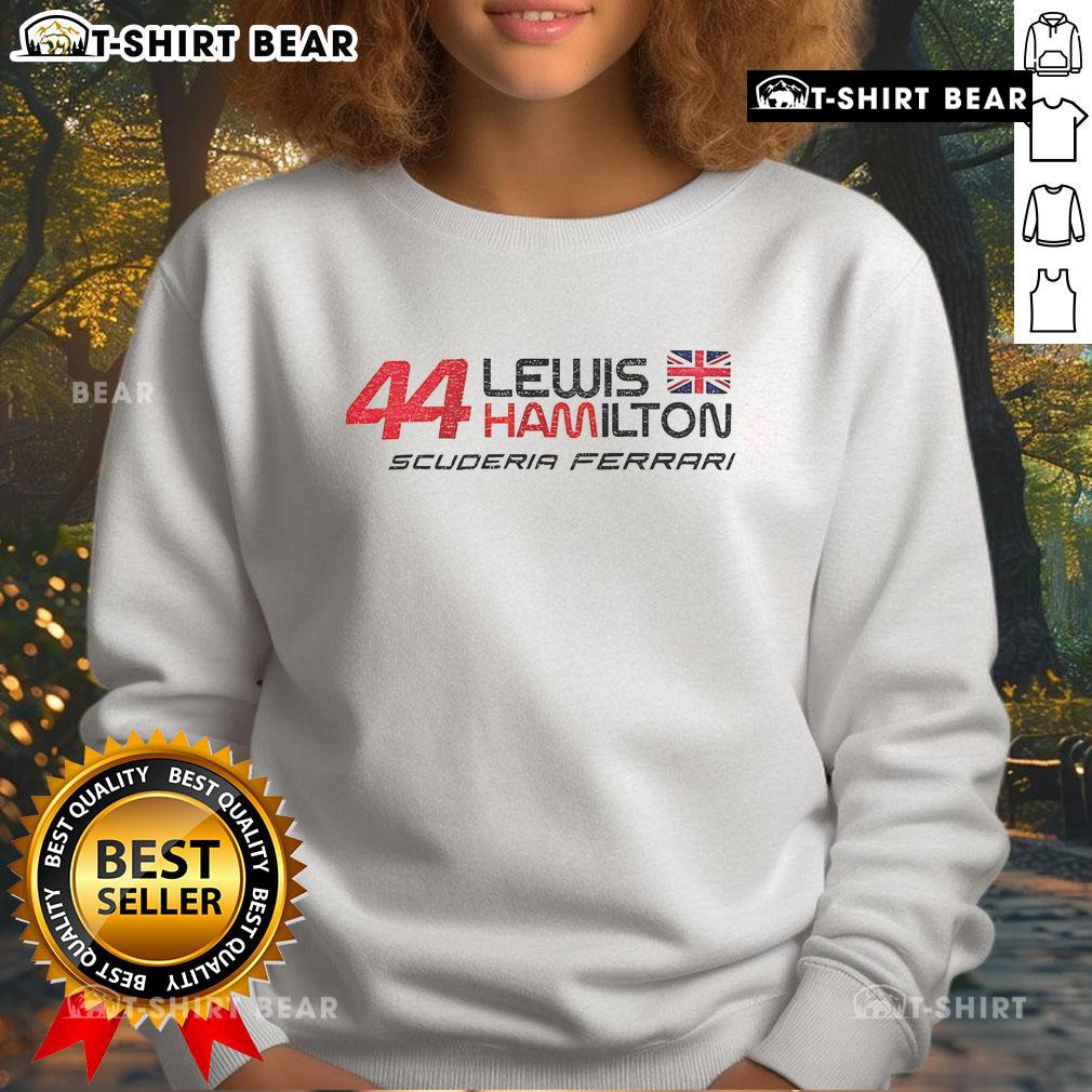 Alt Text: Top Lewis Hamilton 44 Ferrari Season 2025 Racing Sweatshirt showcasing stylish design for motorsport fans.