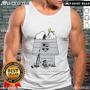 Alt Text: Top Los Angeles Kings NHL hockey tank top featuring Snoopy and Woodstock designs for fans and sports enthusiasts.