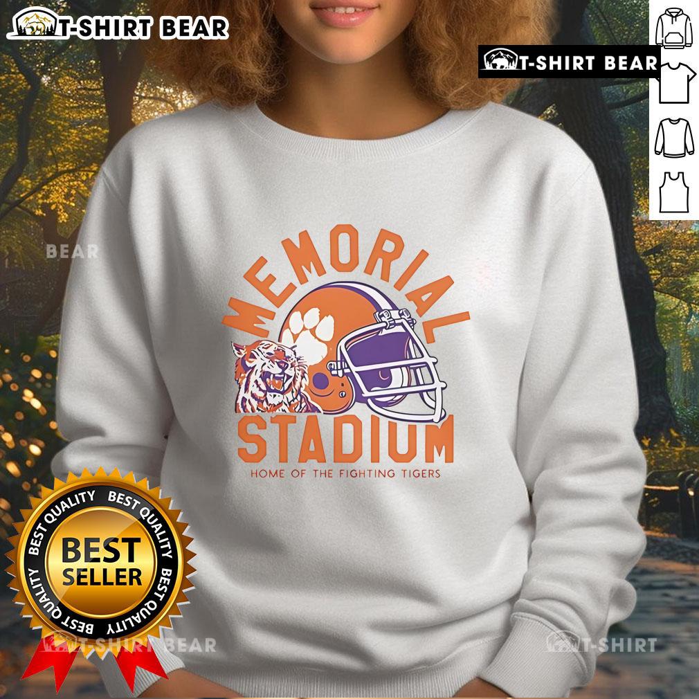 Top Memorial Stadium sweatshirt featuring the Fighting Tigers logo, perfect for fans of college football apparel.