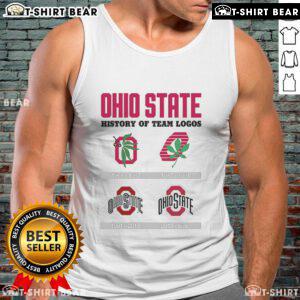 Ohio State history tank top featuring team logos, showcasing iconic designs in a stylish and comfortable apparel.