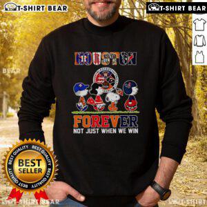 Cozy Top Peanuts Houston Forever sweatshirt featuring bold lettering, perfect for fans celebrating all victories.