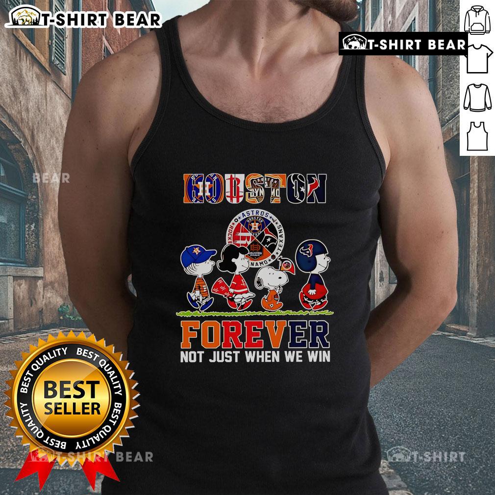 Top Peanuts Houston Forever tank top featuring a bold design, perfect for fans celebrating beyond just victories.