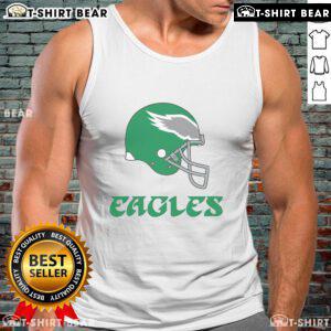 Top Philadelphia Eagles E-A-G-L-E-S pullover tank top in vibrant green, perfect for game day and sports enthusiasts.