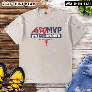Alt Text: Kyle Schwarber in a 2025 All-Star Game washed t-shirt, showcasing Philadelphia Phillies MVP pride and style.