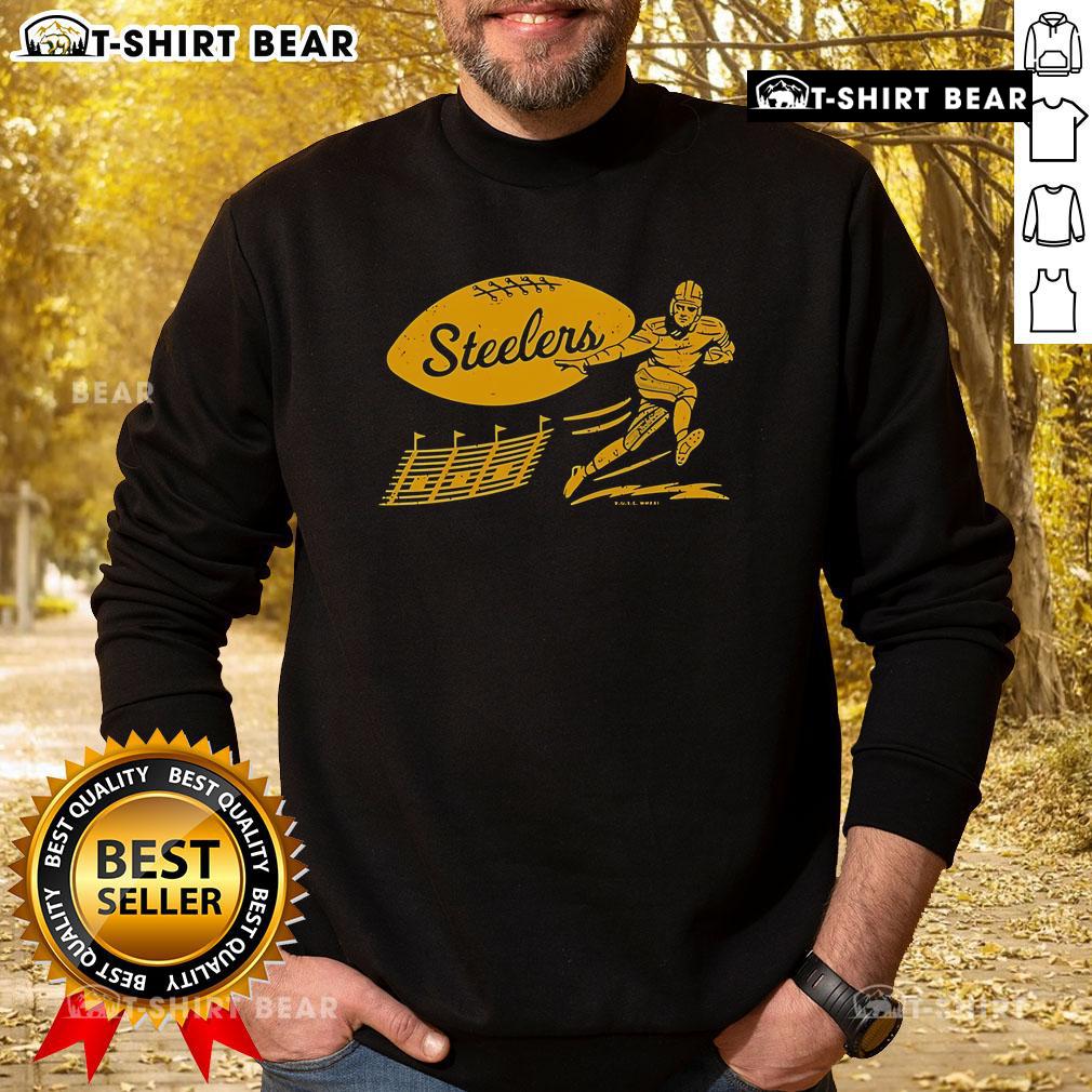Vintage Pittsburgh Steelers football sweatshirt showcasing classic team logo and colors, perfect for fans and collectors.