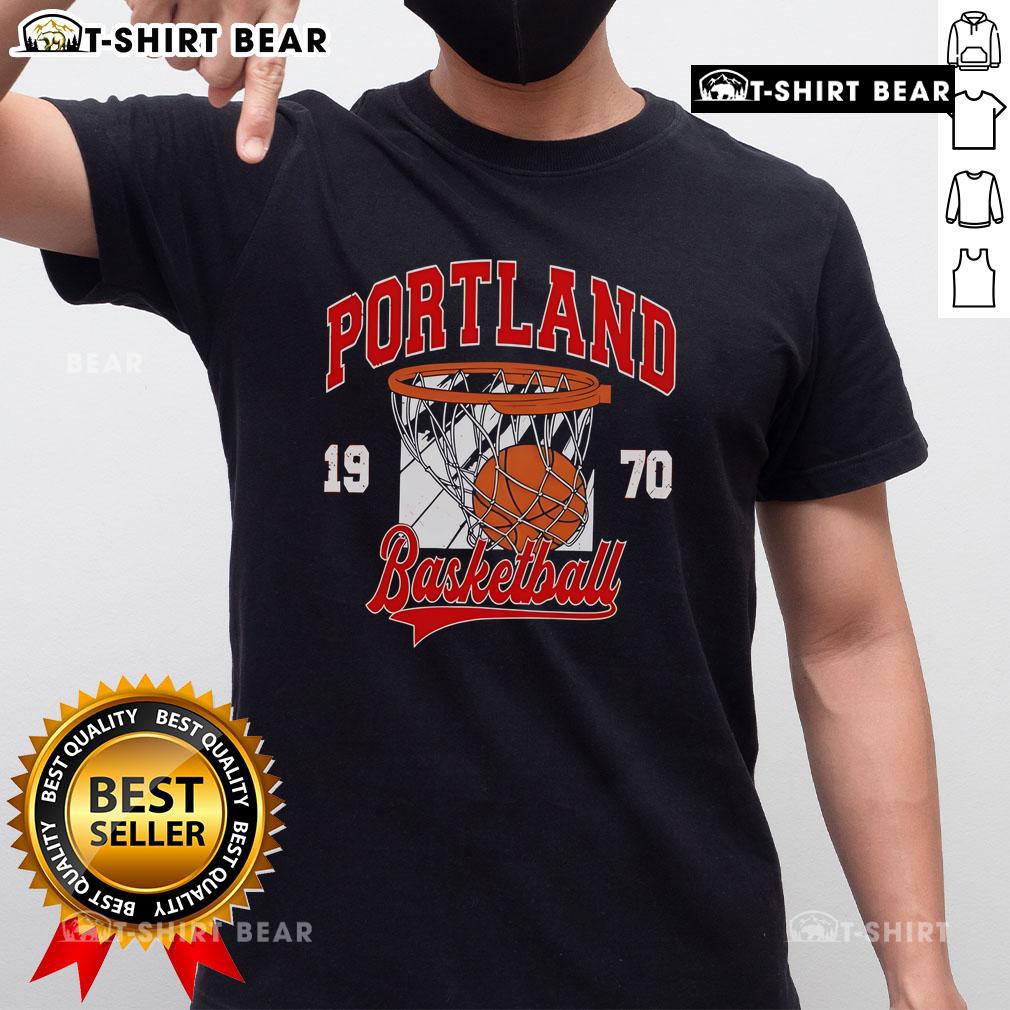 Top Portland Basketball Vintage 1970 T-Shirt featuring retro design and classic sports style for basketball fans.