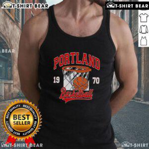 Vintage 1970 Portland Basketball tank top featuring classic design and retro colors, perfect for sports enthusiasts.