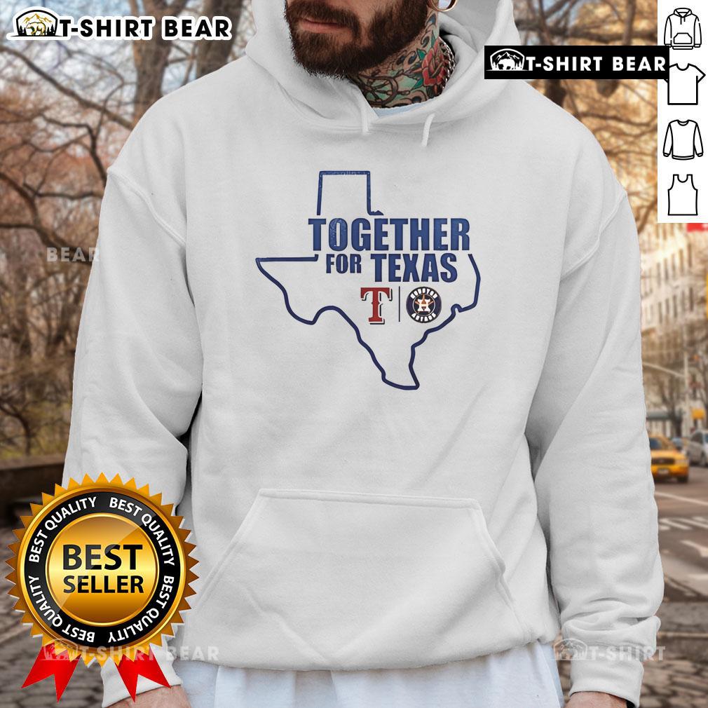 Top Pray For Texas Rangers hoodie featuring a Houston, Texas logo map design, perfect for baseball fans.