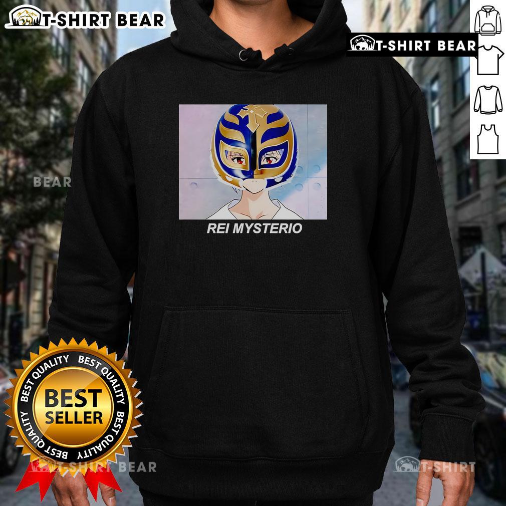 Rei Ayanami anime hoodie featuring vibrant design inspired by Rei Mysterio, perfect for fans of anime and wrestling.