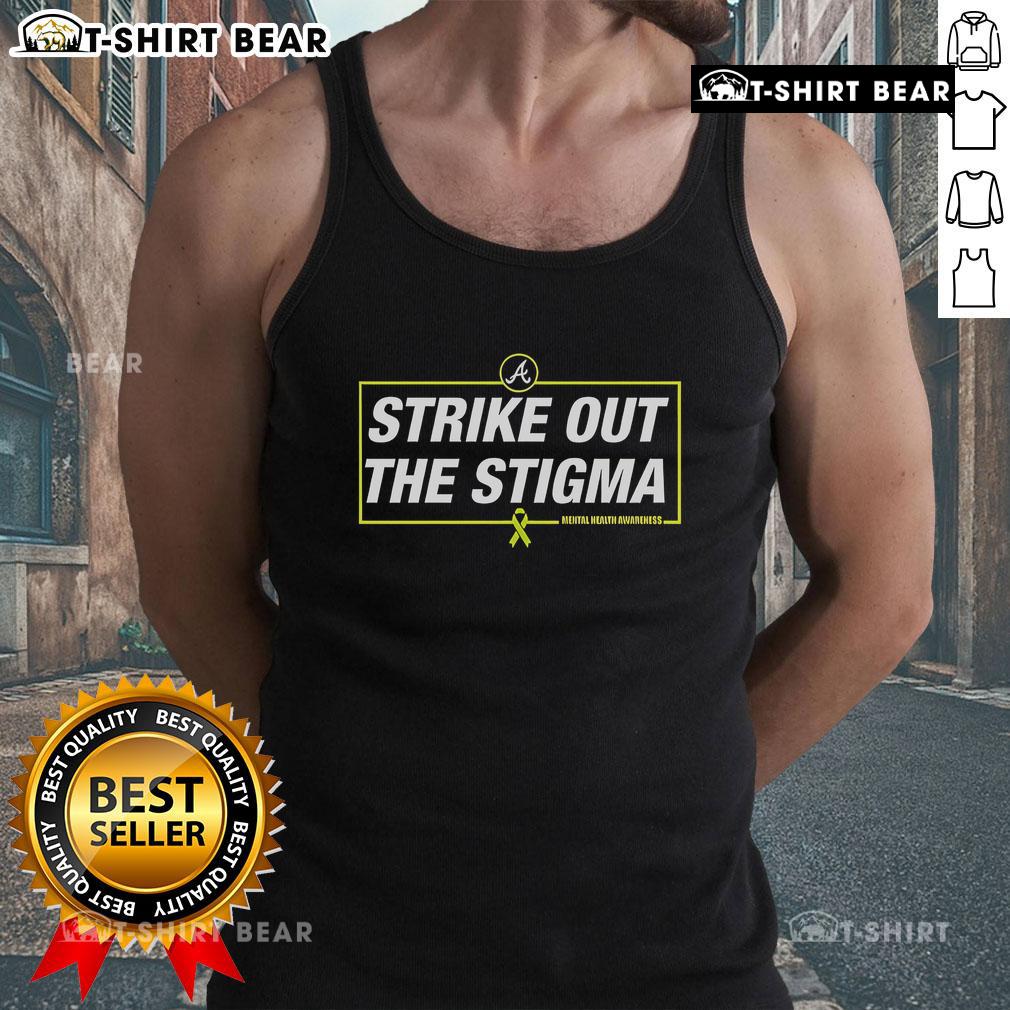 Alt Text: Top Spencer Schwellenbach Strike Out The Stigma Braves tank top featuring a stylish design and bold graphics.