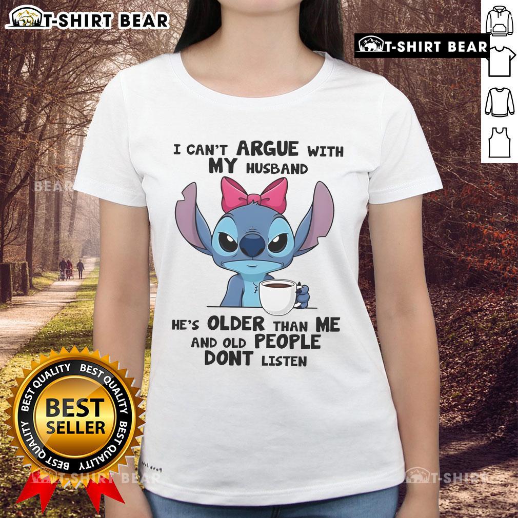 Top Stitch I Can't Argue With My Husband Ladies Tee in stylish design, perfect for casual outings and expressing humor.