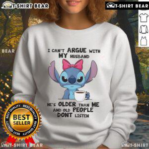 Cozy Top-Stitch I Can't Argue With My Husband Sweatshirt in stylish design, perfect for casual wear and humor lovers.