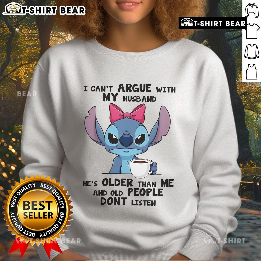 Cozy Top-Stitch I Can't Argue With My Husband Sweatshirt in stylish design, perfect for casual wear and humor lovers.