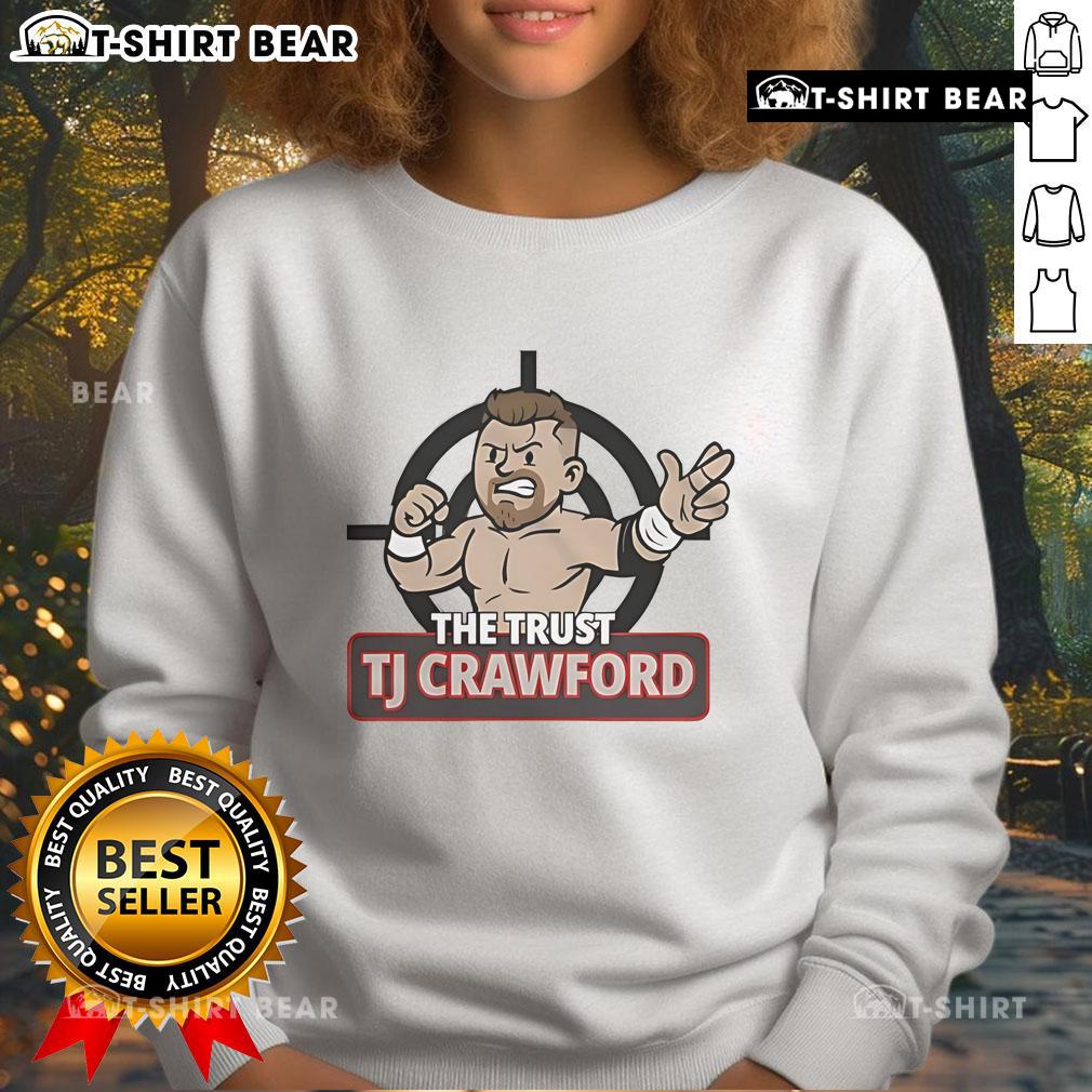 Top The Trust TJ Crawford Sweatshirt in stylish black, featuring a logo print, perfect for casual wear and street style.