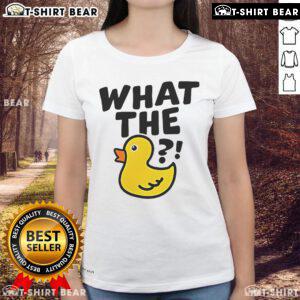 Top What The Duck Meme Ladies Tee featuring a fun graphic design perfect for casual wear and meme enthusiasts.