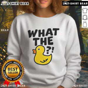 Top What The Duck Meme Sweatshirt featuring a humorous duck graphic and vibrant colors, perfect for meme lovers.