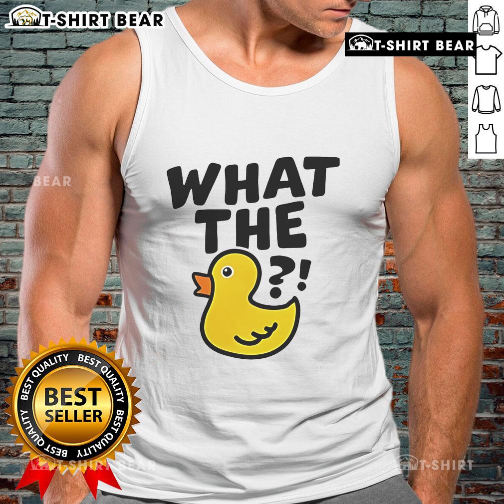 Top What The Duck Meme Tank Top featuring a playful duck design, perfect for casual wear and meme lovers.