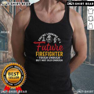 Future firefighter tank top for kids, featuring a tough design perfect for aspiring heroes, showcasing strength and style.
