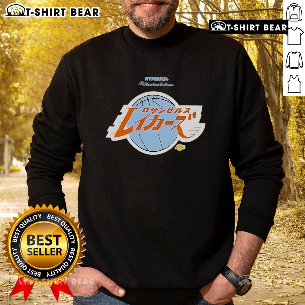 Awesome Los Angeles Lakers Hyperfly Katakana 2025 All-Star Game Sweatshirt featuring bold graphics and team colors.