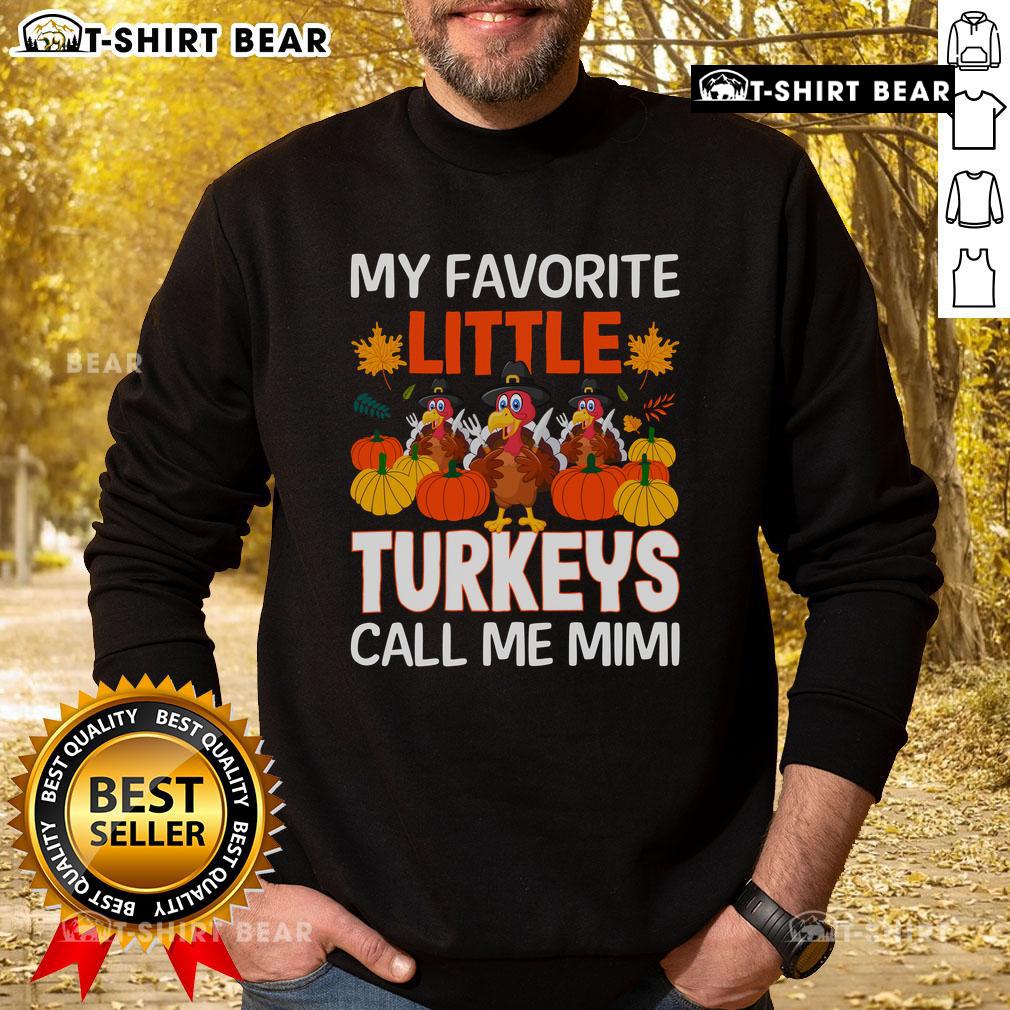 Cozy 'Awesome My Favorite Little Turkey Call Me Mimi' sweatshirt in vibrant colors, perfect for holiday celebrations.