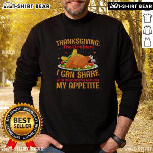 Awesome Thanksgiving sweatshirt featuring a humorous design perfect for sharing meals with Democrats without losing appetite.