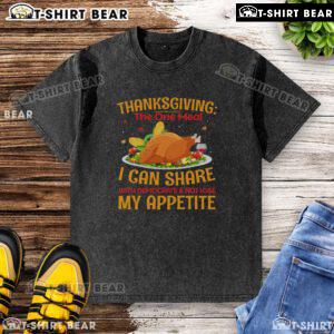 Awesome Thanksgiving t-shirt featuring a humorous design about sharing meals with Democrats without losing appetite.