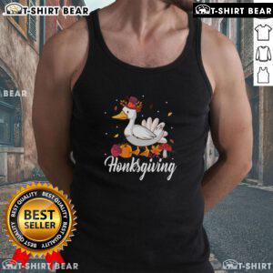Alt Text: Cute Honksgiving funny goose Thanksgiving tank top featuring a playful design perfect for holiday festivities.
