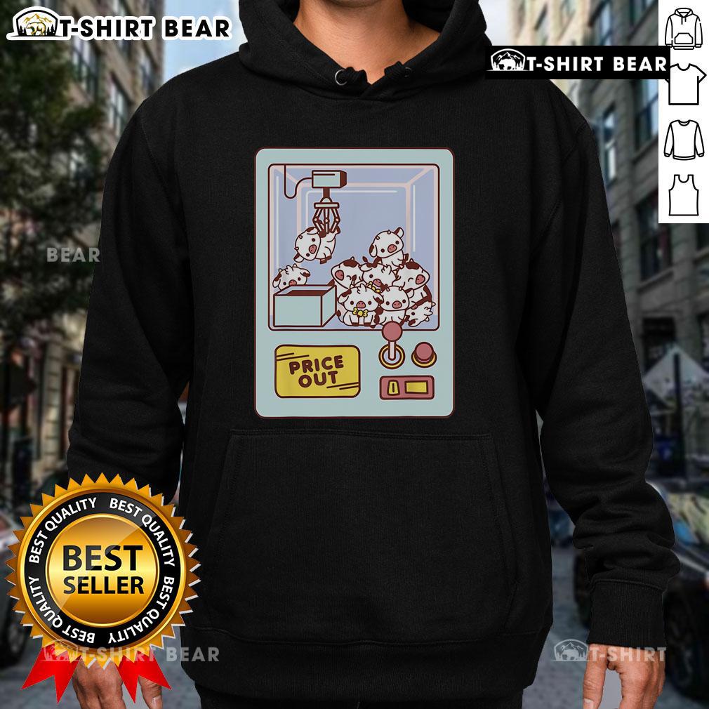 Alt Text: Cute Kawaii Cow Claw Machine Price Out Hoodie featuring an adorable cow design in vibrant colors. Perfect for cozy wear!
