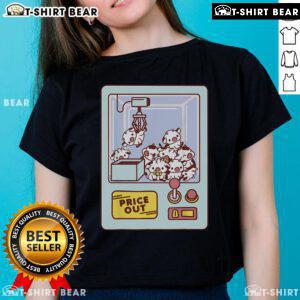 Alt Text: Cute Kawaii Cow Claw Machine Price Out Ladies Tee featuring a playful cow design, perfect for casual outfits.