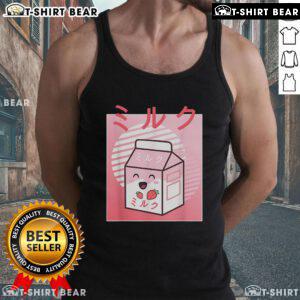 Alt Text: Cute kawaii strawberry milk Japanese aesthetic tank top featuring pastel colors and playful design.